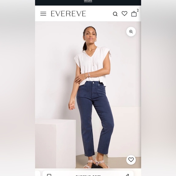 PAIGE women’s Drew Ankle Slim Straight Chino pants Navy size 29 - Picture 7 of 8